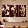 Burgundy Botanical with silver frame
