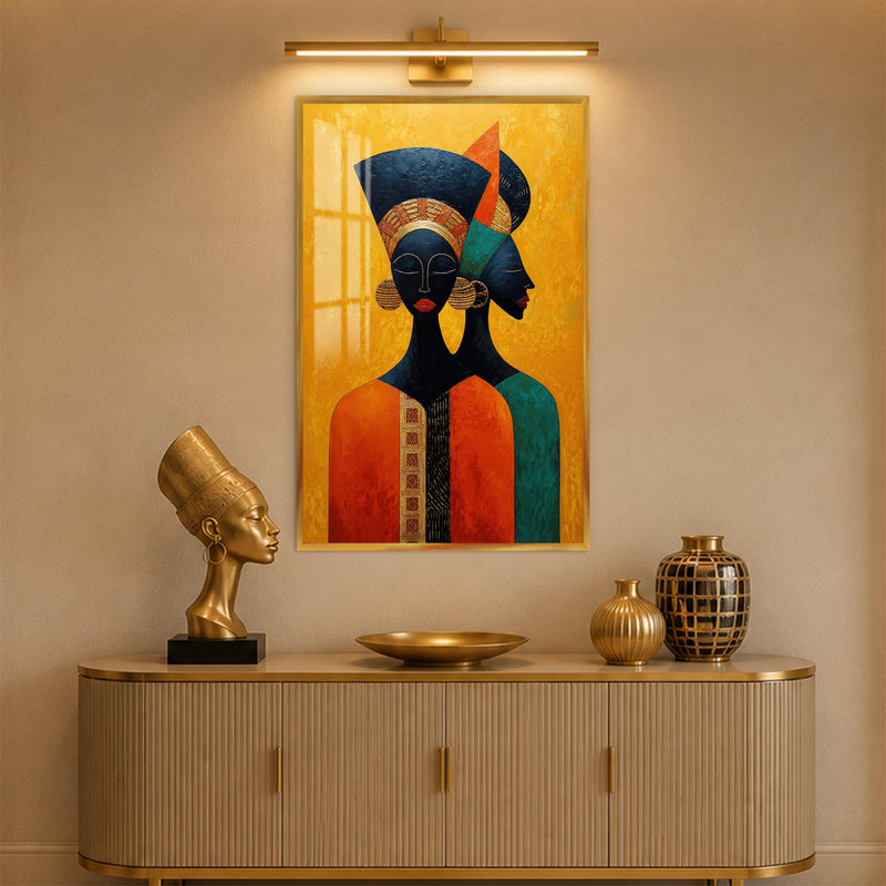 Golden African Sisters with gold frame