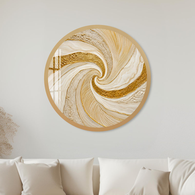 Gilded Ivory Swirl with gold frame