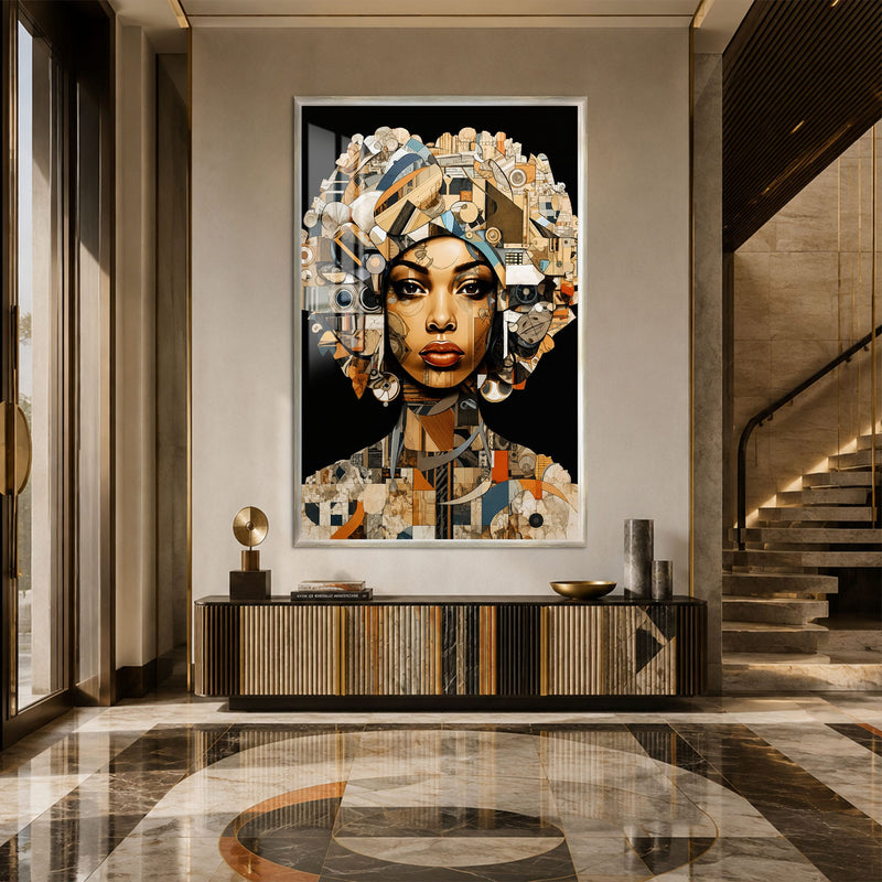 Artronauts Glass Print 12x18 cm | 4.7"x7.1" / Silver Mechanical Muse Glass Wall Art