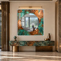 Verdigris Copper with white frame