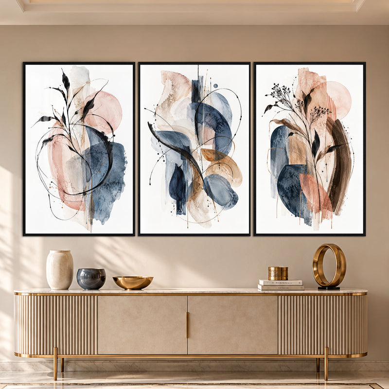 Abstract Botanical with black frame