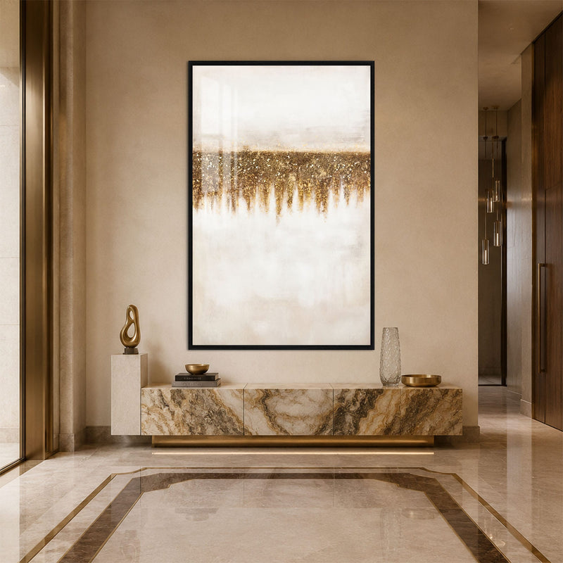 Artronauts Glass Print 12x18 cm | 4.7"x7.1" / Black Gilded Horizon Glass Wall Art