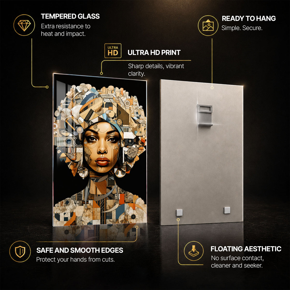 Mechanical Muse — tempered glass, ultra HD print, ready to hang