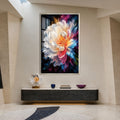 Midnight Peony with silver frame
