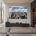 Manhattan Skyline Panorama with silver frame
