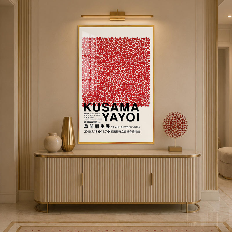 Kusama Red Dots with gold frame