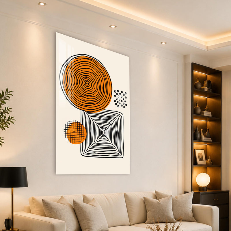 Orange Geometric Ripples angled lifestyle view