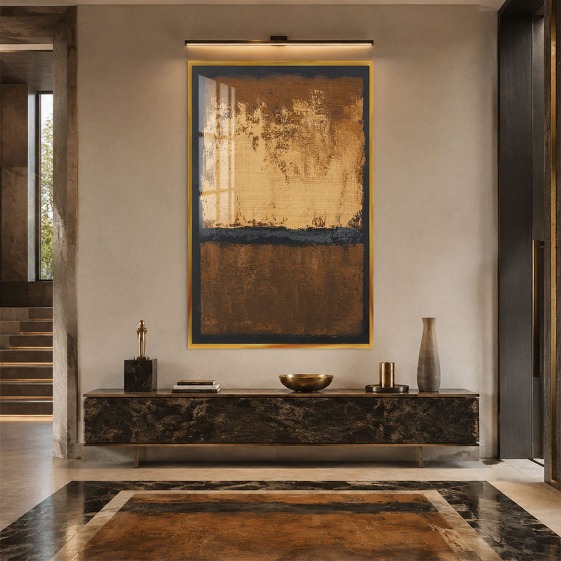 Artronauts Glass Print 12x18 cm | 4.7"x7.1" / Gold Bronze Divide Glass Wall Art
