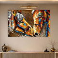 Artronauts Glass Print Painted Horses in Harness Glass Wall Art