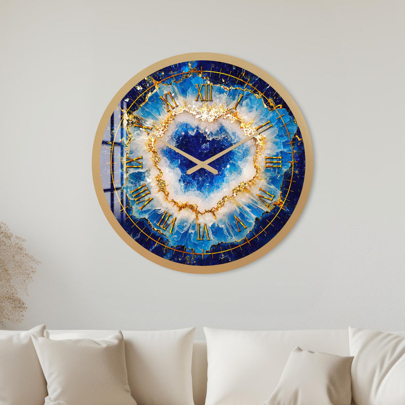 Sapphire Agate with gold frame