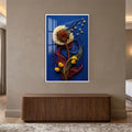 Dandelion Ribbon Bloom with white frame