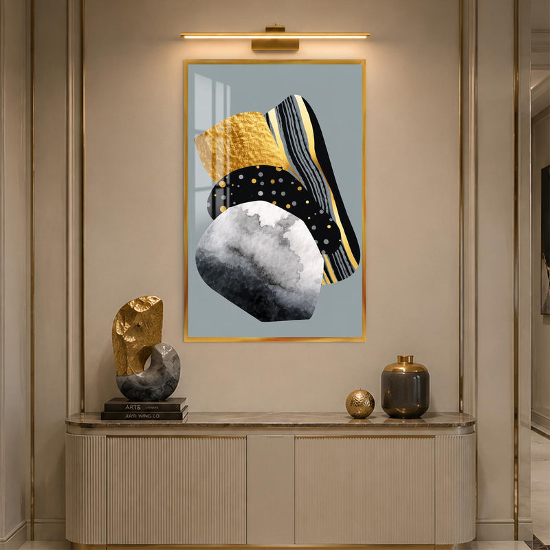 Golden Geometric Stones with gold frame