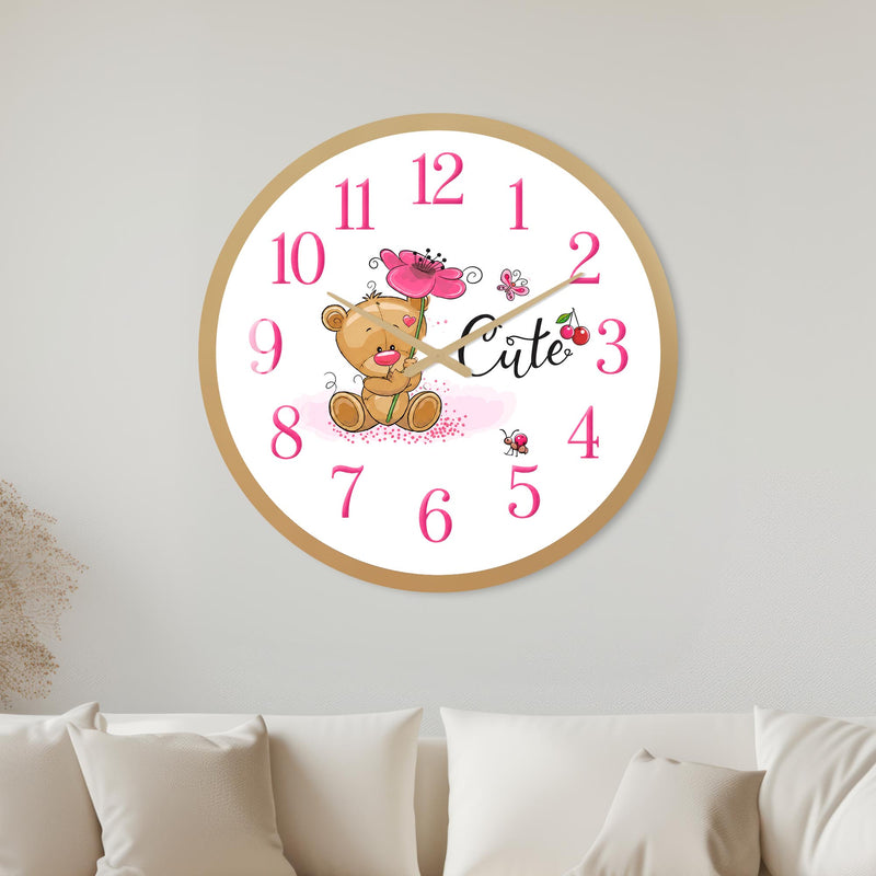 Cute Floral Teddy with gold frame