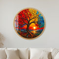 Sunset Tree of Life with gold frame