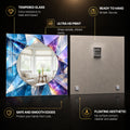 Prismatic Crystal Halo — tempered glass, ultra HD print, ready to hang