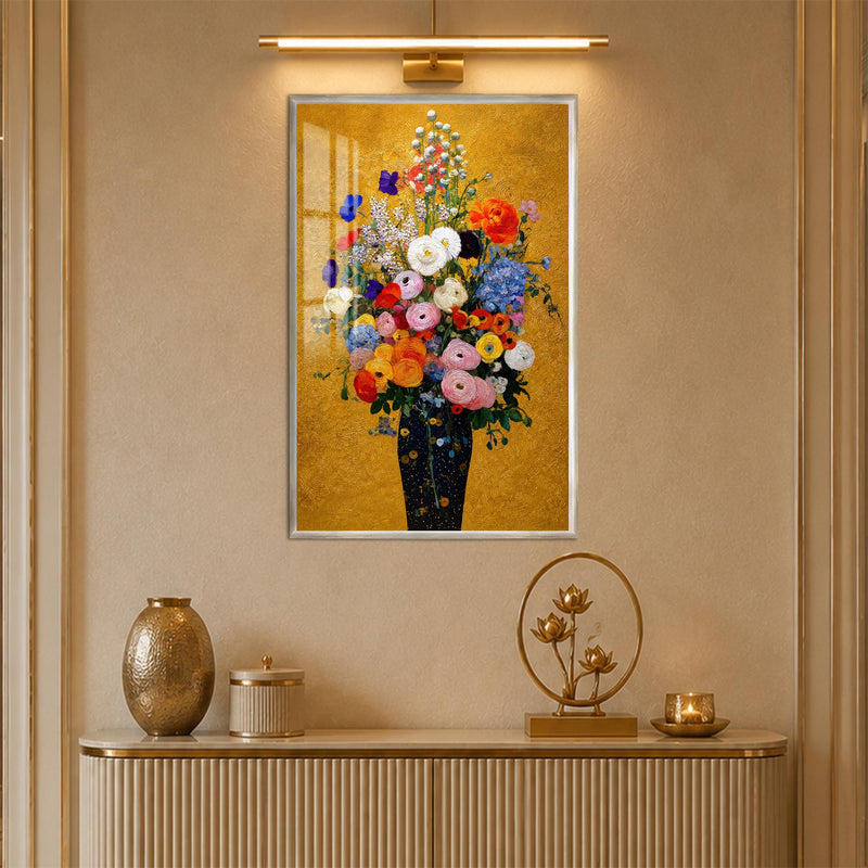 Golden Garden Bouquet with silver frame
