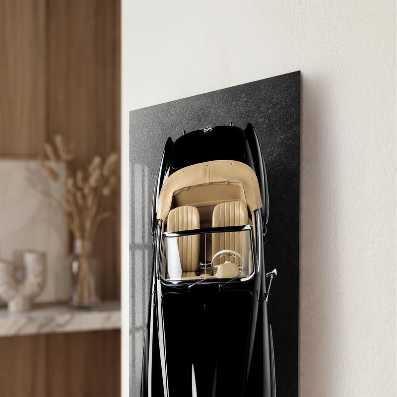 Classic Black Roadster close-up angled detail