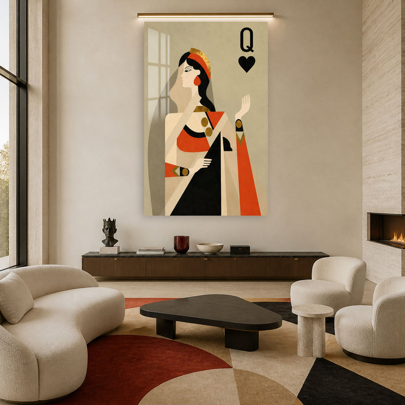 Artronauts Glass Print Queen Of Hearts Glass Wall Art