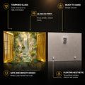 Golden Paradise Falls — tempered glass, ultra HD print, ready to hang