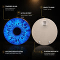 Electric Blue Iris — tempered glass, ultra HD print, ready to hang