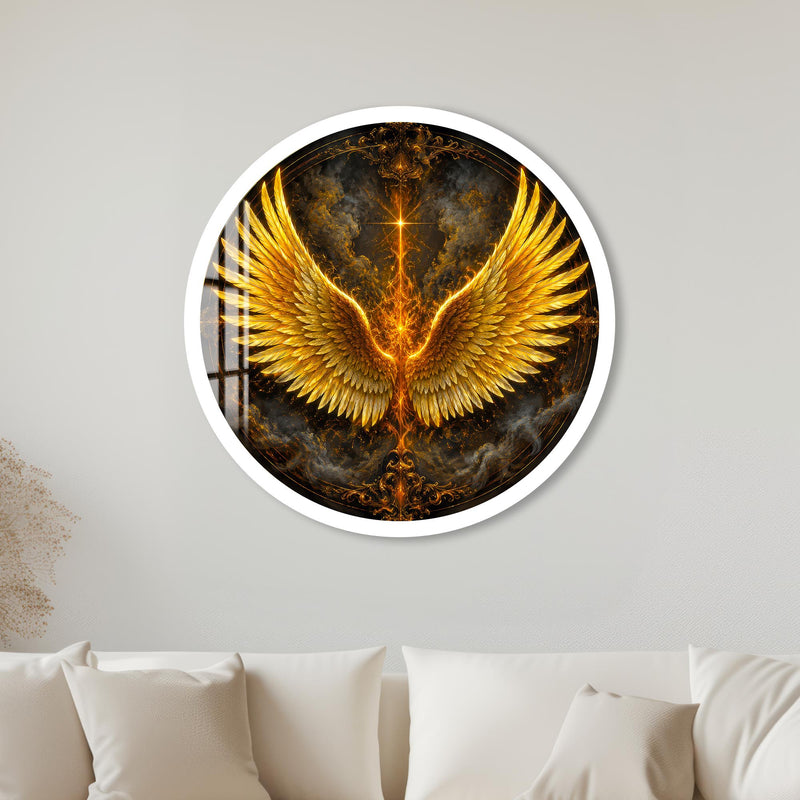 Golden Phoenix Wings with white frame