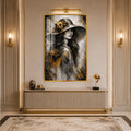 Golden Hat Portrait with gold frame