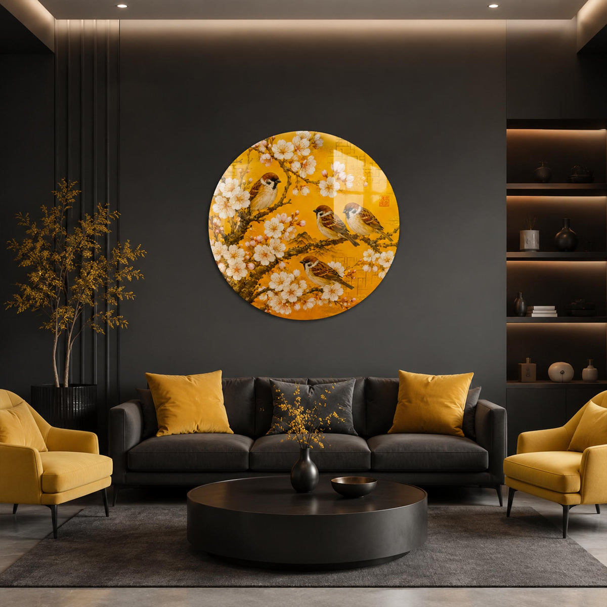 Golden Blossom Sparrows lifestyle view