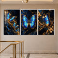 Blue Gold Butterfly with white frame