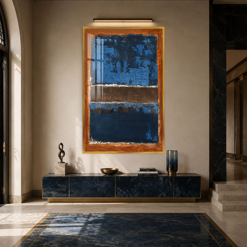 Artronauts Glass Print 12x18 cm | 4.7"x7.1" / Gold Midnight Horizon Glass Wall Art