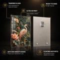 Flamingo Lotus — tempered glass, ultra HD print, ready to hang