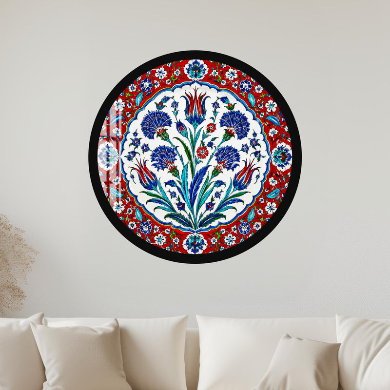 Ottoman Floral Medallion with black frame