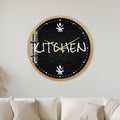Monochrome Kitchen Script with gold frame