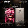 Neon Serpent Dream — tempered glass, ultra HD print, ready to hang