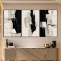 Neutral Abstract II with walnut frame