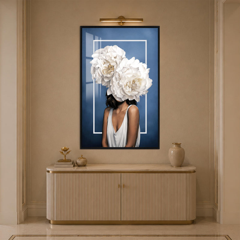 Ivory Bloom Muse with black frame