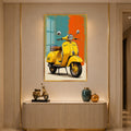 Yellow Vintage Scooter with gold frame