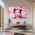 Frida Butterfly Pop Portrait with gold frame