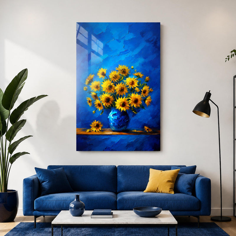 Sunflowers In Blue lifestyle view