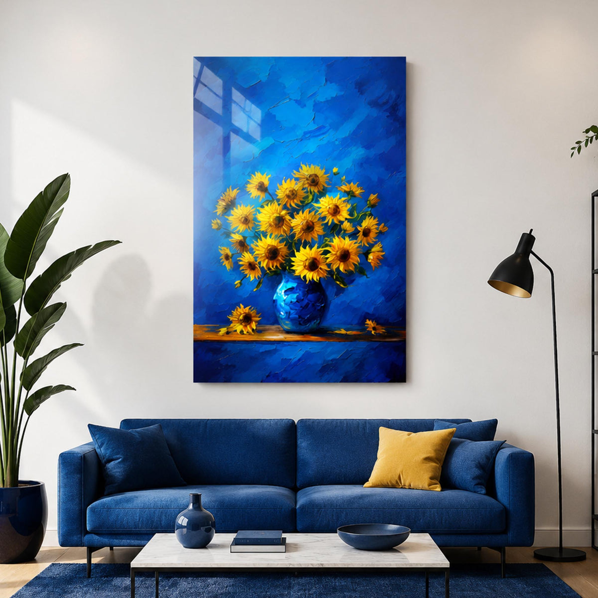 Sunflowers In Blue lifestyle view