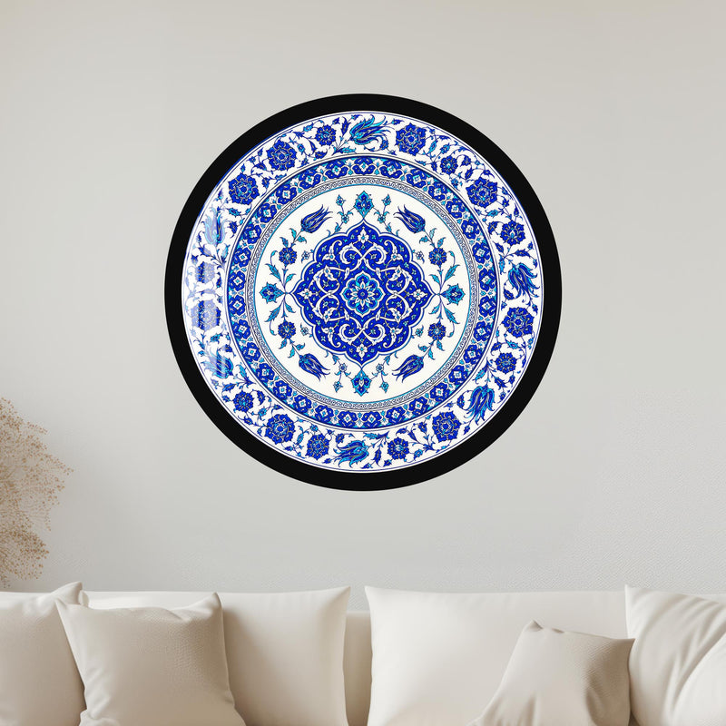 Ottoman Blue Medallion with black frame