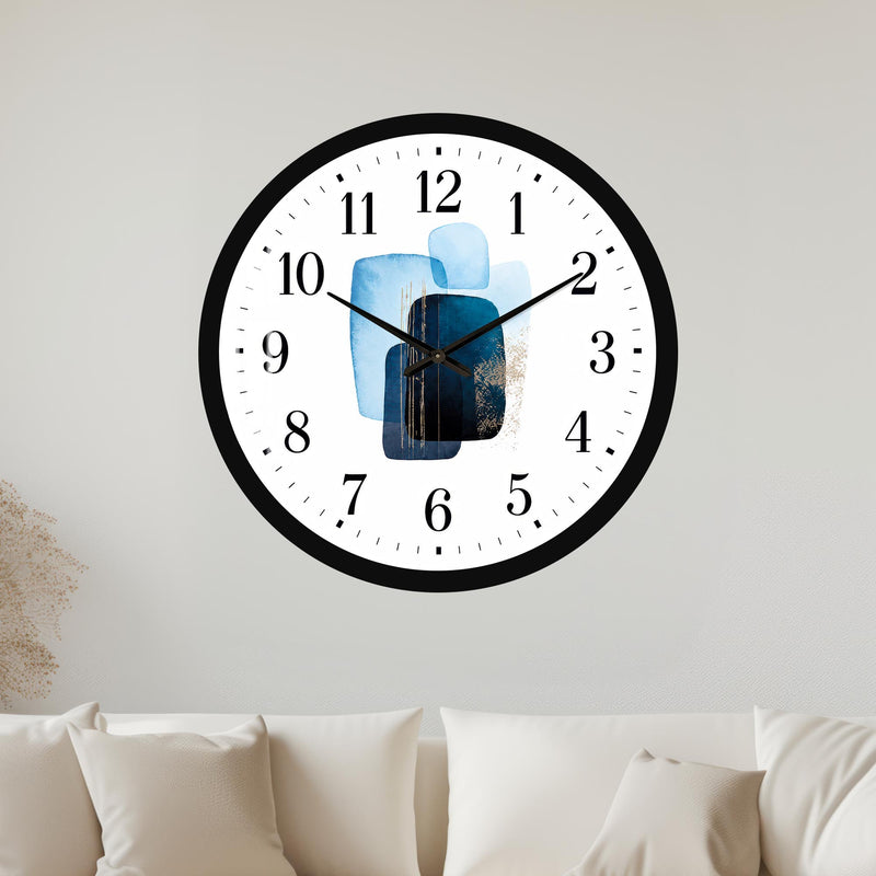 Blue Abstract Layers with black frame