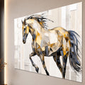 Artronauts Glass Print Low-Poly Gold Stallion Glass Wall Art
