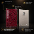 Crimson Rose Relief — tempered glass, ultra HD print, ready to hang