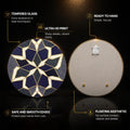Navy Gold Star Tile Mosaic — tempered glass, ultra HD print, ready to hang