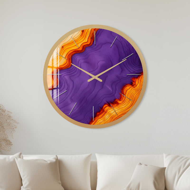 Purple Amber Agate with gold frame