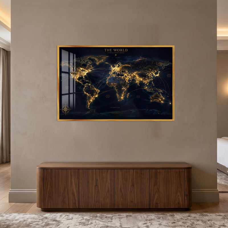 Golden Global Connections with gold frame