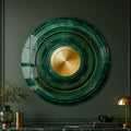 Emerald Geometric Halo — tempered glass, ultra HD print, ready to hang