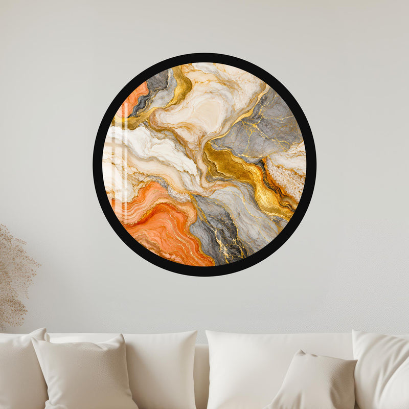Sunset Marble Flow with black frame