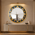 Sapphire Mosaic Fleur with gold frame